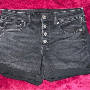 Black American Eagle Curvy Jean Shorts (size 8)